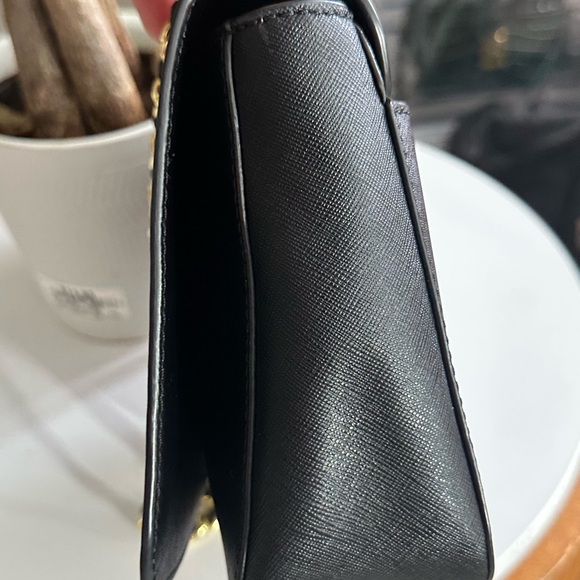 Tory Burch Black Leather Chain Shoulder Bag Saffiano Leather - Picture 4 of 8